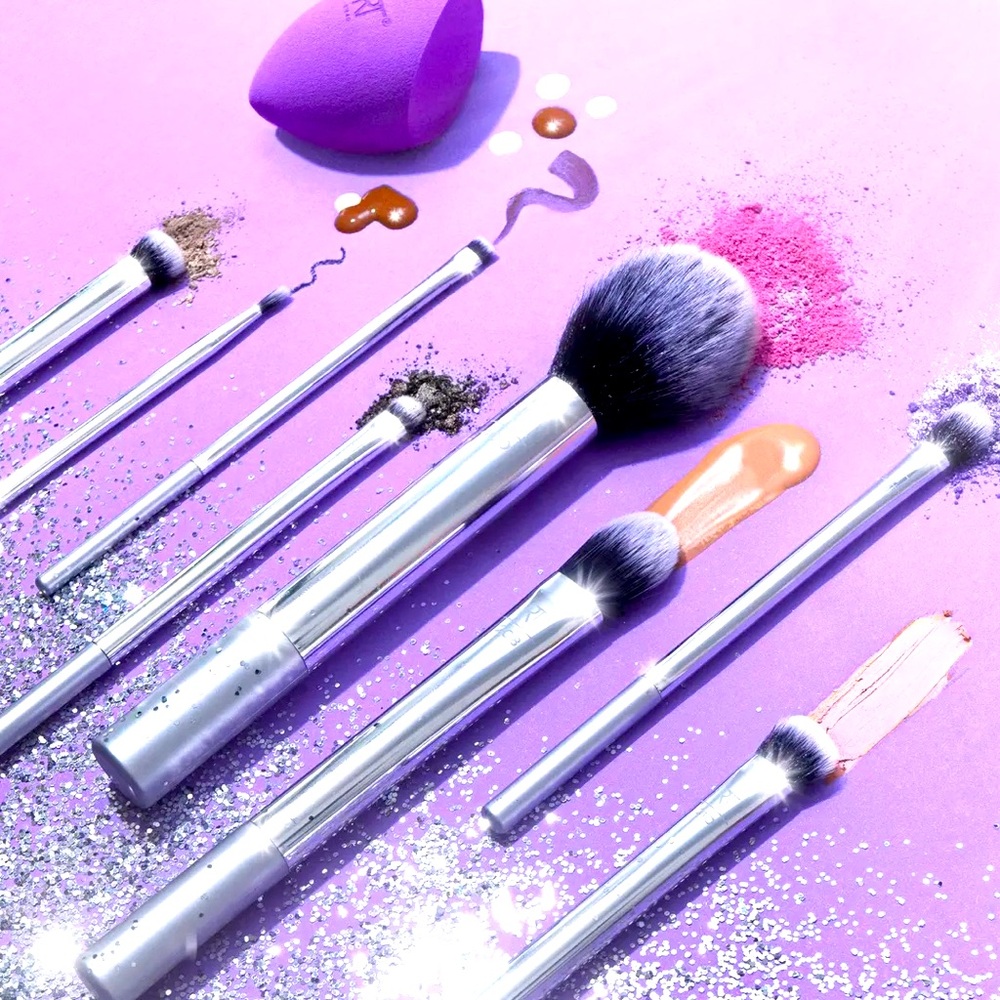 🆕 Real Techniques Disco Glam 9 piece brush set  | Face and Eyes Makeup Brushes